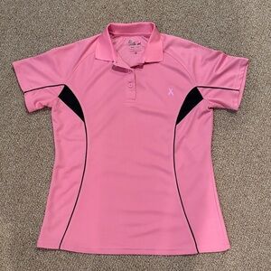 Pink Polo Shirt with Black Accents